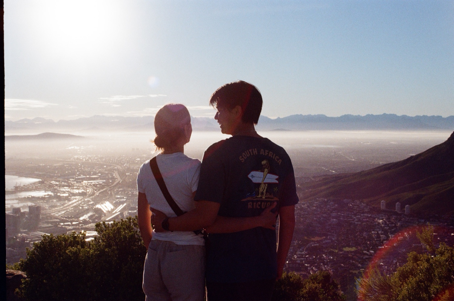 Jonathan and Courtney overlooking Cape Town from Lion's Head